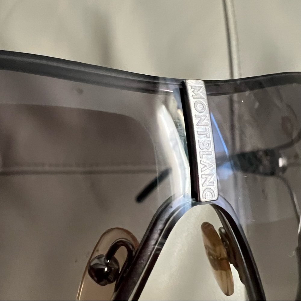 Montblanc Mont Blanc Transparent Mask Sunglasses MB 82S Gray Italy Made Unisex - Picture 6 of 12